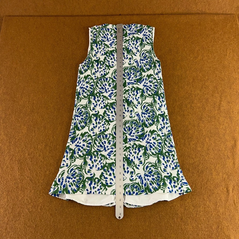 Victoria Beckham White Mini Dress with Blue and Green Floral Motif - Picture 10 of 12